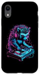 Coque pour iPhone XR Cute Hedgehog DJ Colorful DJ Hérisson Mixeur de musique