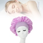 Women Sleeping Hair Bonnet Light Purple Highly Elastic Wide Side Soft Sleep TDM