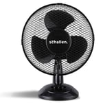 Schallen Black Electric Small 9'' inch Portable Desktop Table Desk Fan Air Cool