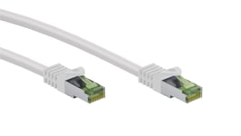 Goobay RJ45 netværkskabel med CAT 8.1 S/FTP råkabel, AWG 26, hvid kobberleder, LSZH halogenfri kabelkappe, RJ45-stik (CAT 6A), 7.5 m