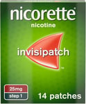 Nicorette Step 1 Invisi 25mg Patch Nicotine 14 Patches (Stop Smoking Aid)