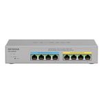 NETGEAR Plus MS108EUP - Commutateur Géré 4 x 100/1000/2.5G (PoE++) + (PoE+) de bureau, fixation murale PoE++ (230 W)