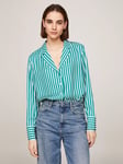 Tommy Hilfiger Striped Satin Shirt, Green/White