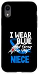 Coque pour iPhone XR I Wear Blue And Grey For My Niece Diabetes Type 1 Sensibilisation