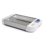 Orbegozo TO 1010 - Grille-pain horizontal, réchauffe-viennoiseries, type multi-pain, ramasse-miettes, minuterie, 600 W, gris