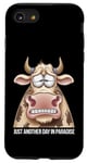 Coque pour iPhone SE (2020) / 7 / 8 Just Another Day In Paradise Cow Humour Sarcasme Femmes Hommes