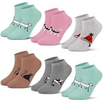 L&K-II 12 Paires de Chaussettes baskets Femme Multicolores avec différents Motifs 92205 39-42