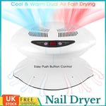 LED Hot & Cold Air Nail Dryer Nail Curing Drying Fan Manicure White 2IN1 220V