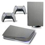 Kit De Autocollants Skin Decal Pour Console De Jeu Sur Disque Ps5 Contr?Leur Ps5 En Fibre De Carbone Pour Tout Le Corps, Version Cd-Rom T1467