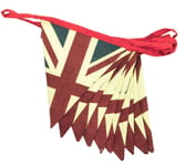 Retro Vintage British Union Jack Textile Fabric Bunting Banner