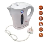 830w Electric White 1 Ltr Kitchen Cordless Kettle Caravan Travel Hot Water Jug