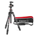 Manfrotto Befree GT XPRO Carbon Camera Tripod, 496 Centre Ball Head, Twist Lock System, 90 Degree Column, 200PL-PRO Plate, for DSLRs and CSC, Mirrorless, Macro Photography, MKBFRC4GTXP-BH