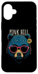 Coque pour iPhone 16 Plus Pink Hill NC USA Cool Bear Lunettes de soleil