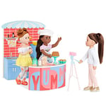 Glitter Girls - Cooking Show Set - Over 50+ Food & Baking Accessories - Camera, Counter, Display Case, Fridge - 36 cm Doll Playset - GG Baking Vlog Set - 3 years +