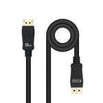 NANOCABLE 10.15.2501-L150 – DISPLAYPORT 1.4 Cable with VESA Certified, Resolution up to 8 K @ 60 Hz, Colour Black, 1.5 m