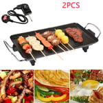 2X Electric Teppanyaki Table Top Grill Griddle BBQ Barbecue Camping