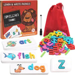 Spelling Games for 1 2 3 Year Olds Kids, Alphabet Puzzle Game Toy with 26 Flash