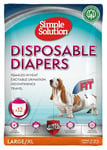 Simple Solution Couches jetables pour chiens femelles, super absorbantes et anti-fuites avec indicateur d'humidité 12 paquet