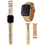 Bracelet en PU peau de crocodile fendue or pour votre Apple Watch Series 5/4 44mm/Series 3/2/1 42mm