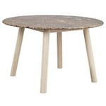 Rowico Taransay matbord ek vitpigmenterad och marmor brun Ø125 cm