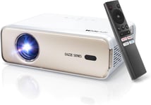 Eazze D1 Videoprojecteur 4K Supportée WiFi Bluetooth,16W Haut-Parleurs DoIby,1080P Vidéo Projecteur avec Auto Focus/Keystone,HDR10 Mini Vidéoprojecteur Portable Officielle-NetfIix,Zoom Or