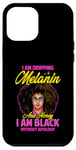 Coque pour iPhone 12 Pro Max Black Girl Lunettes de soleil Magic Afro Woman Honey Drip Rose vif