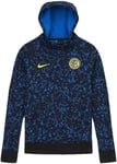 Nike Inter Y NK Gfa FLC PO Hood Sweat-Shirt Enfant Black/Tour Yellow/(Tour Yellow) (No Sponsor) FR: S (Taille Fabricant: S)