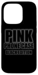 Coque pour iPhone 14 Pro Coque de téléphone drôle rose – Édition noire pour hommes, femmes, enfants