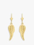 IBB 9ct Gold Angel Wing Drop Earrings, Gold