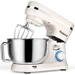 Vospeed Stand Mixer Dough Blender, 5 QT 1000W Food Mixer Electric Cake Mixer with Bowl, Beater, Hook, Whisk, Egg Separator & Silicone Spatula, Dishwasher Safe (White)…