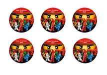 24 Ninjago Kai Red Ninja Personalised Cupcake Toppers  Edible Wafer Paper 4cm