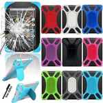 For Amazon Kindle Fire 7" 8" Tablet - Silicone Stand Cover Case+screen Protector