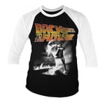 Hybris Back To The Future Poster Baseball 3/4 Sleeve Tee (WhiteBlack,M)