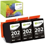 202xl 202 202 XL Cartouches d'encre compatibles pour Epson 202 Cartouche Epson XP 202 202xl Cartouche Epson XP 6000 XP 6100 (3 Noir)