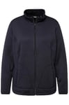 Ulla Popken Strickfleece-Jacke, Teddyfleece, Stehkragen, Zipptaschen, Veste Sweat,