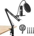 Bras De Microphone, Sa33 Support À Suspension C Aux Avec Pince, Anti-Choc Et Filtre Anti-Pop Pour Jeux, Doublage, Enregistrement, Streaming En Direct.[X1499]