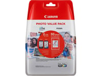 Canon Pg-545Xl/Cl-546Xl Photo Paper Value Pack - 2-Pack - Lång Livslängd - Svart, Färg (Cyan, Magenta, Gul) - Original - Hängande Låda - Bläckpatron/Papperssats - För Pixma Tr4551, Tr4650, Tr4651, Ts3350, Ts3351, Ts3352, Ts3355, Ts3450, Ts3451, Ts34