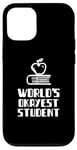 Coque pour iPhone 12/12 Pro Étudiant le plus cool du monde, jeu de mots, paresseux, stupide, université