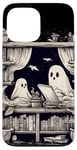 iPhone 13 Pro Max Spooky Ghosts Reading Books Library Bookworm Retro Bookish Case