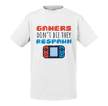 T-Shirt Enfant Gamers Don't Die They Respawn /Jeux Vidéo Retro Gaming Arcade