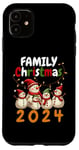 iPhone 11 Family Christmas 2024 Snowmen Cute Festive Holiday Memories Case