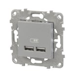 Mécanisme prise usb double Schneider Electric Unica Déco aluminium