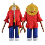 Vuxna Barn Cosplay One Piece Monkey D. Luffy Pirat Halmhattar Pirat Japansk Anime Manga Halloween Kostym Fancy Dress Up Adults S