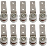 Csparkv - 10 pack 1,9 cm Coude de conduit en métal Roulement Bloc de poulie avec deux Plastique de roue pour porte coulissante fenêtre Cabinet