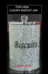 LARGE 20CM Crushed Diamond BISCUIT JAR TIN Crystal Glass Kitchen diamond sparkly