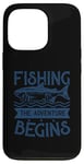 Coque pour iPhone 13 Pro Best Fun Adult Men Humour Fishing - The Adventure Begins