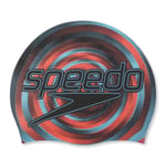 Speedo Junior Slogan Print Silicone Swim Cap - Swimming Hat - Multi