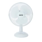 GEEPAS 12" Inch Desk Fan | 3 Speed Settings with Oscillating Rotating and Static Feature | Electric Portable Desktop Cooling Fan for Desk Home or Office Use | 2 Year Warranty