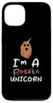 Coque pour iPhone 13 Funny Potato I'm A Potato Unicorn Funny Patate Unicorn Memes