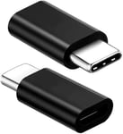 Lot de 2 adaptateurs USB C vers Micro USB OTG, USB 3.1 type C mâle vers micro USB femelle, résistance 56 K, pour Samsung Galaxy Note 10, 9, S20, S10, S9, MacBook Pro Air, noir